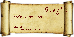Izsák Ákos névjegykártya